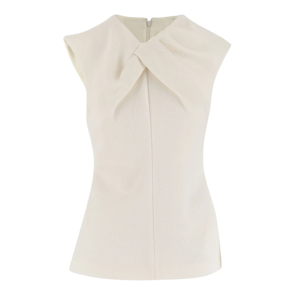 Jil Sander Witte mouwloze top met draperie detail White Dames