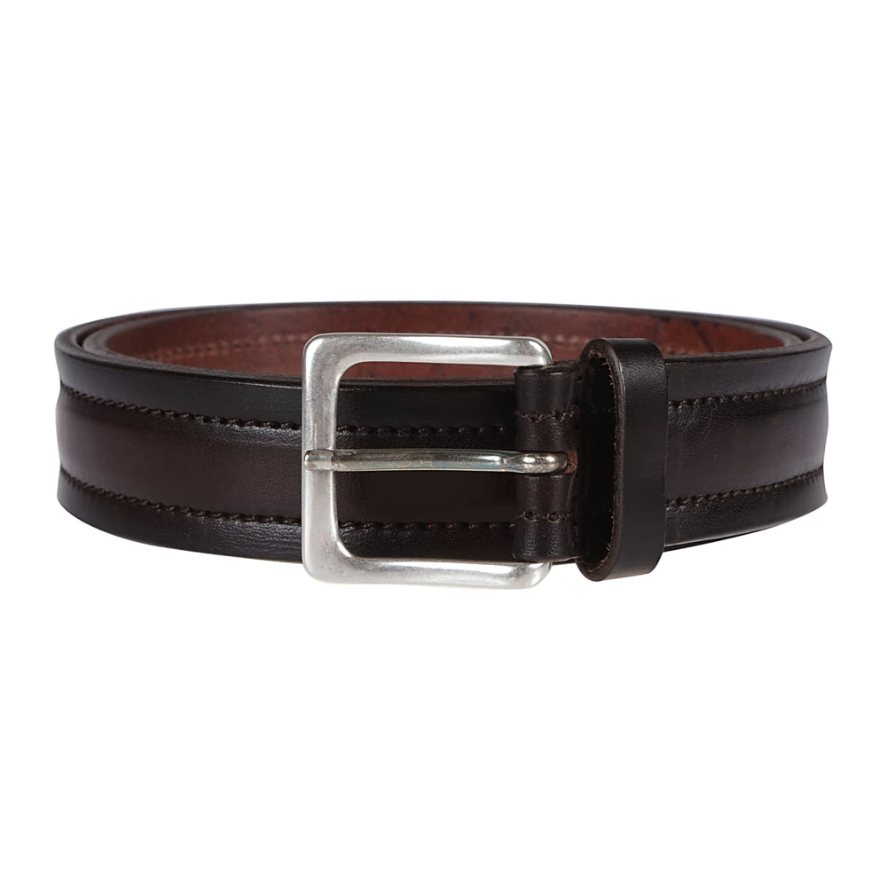 Orciani Zachte Leren Riem Brown Heren
