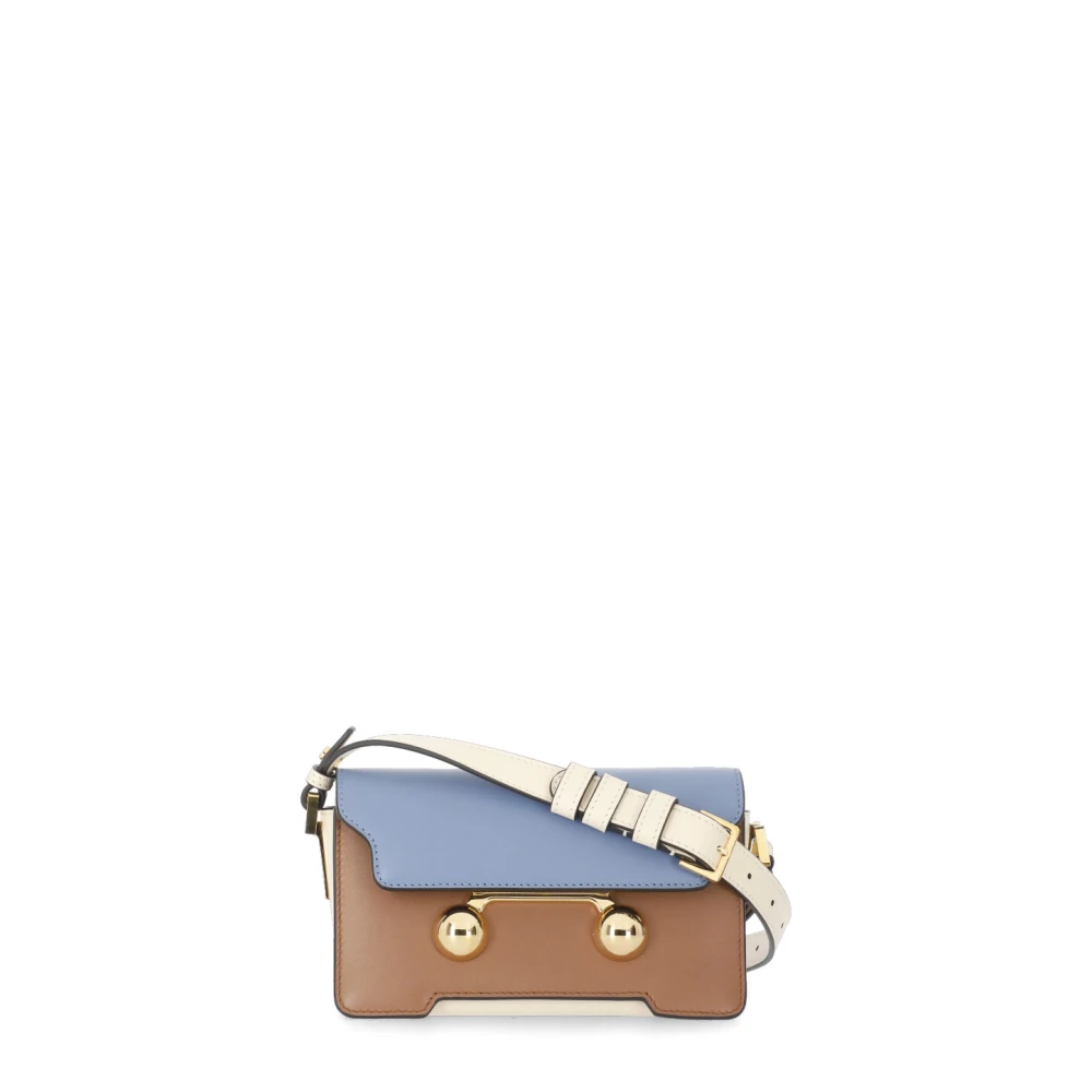 Marni Women's Blue Shoulder Bags, One Size, Leather Shoulder Bag With Flap