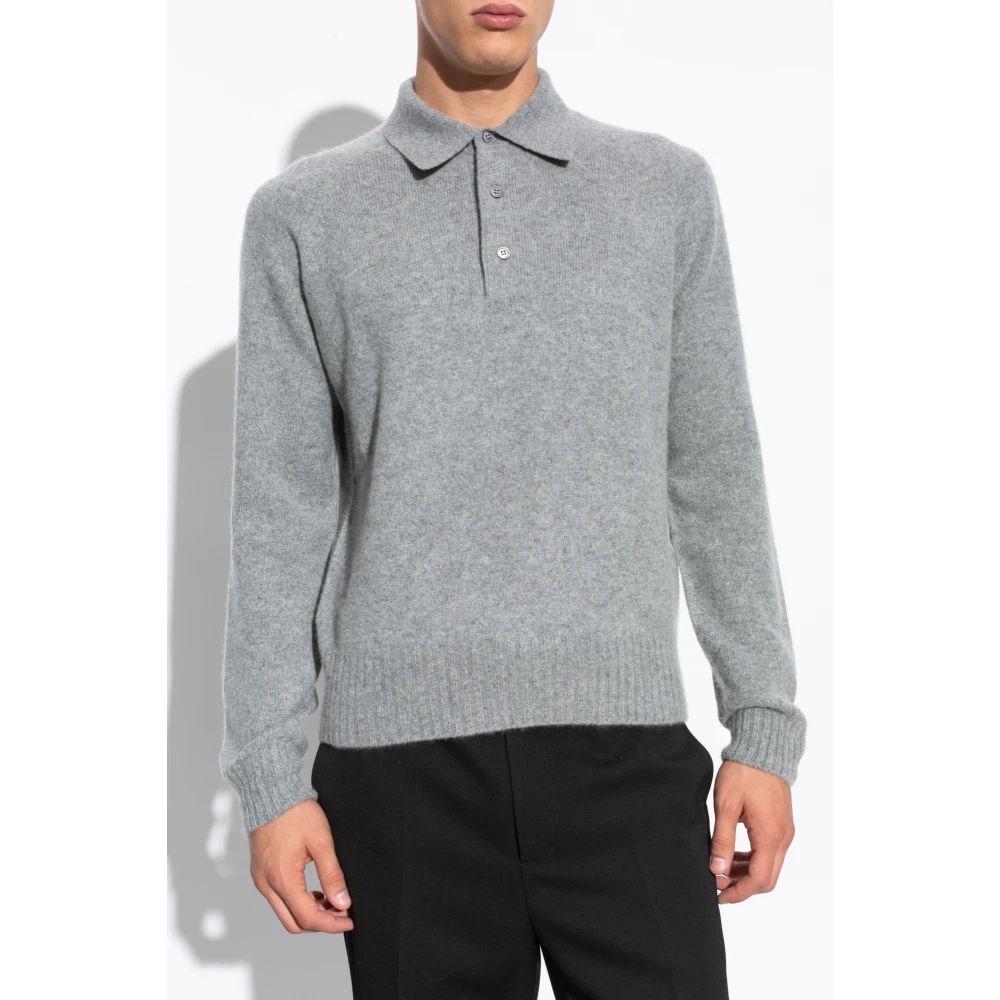 Tom Ford Polo Sweater Gray Heren