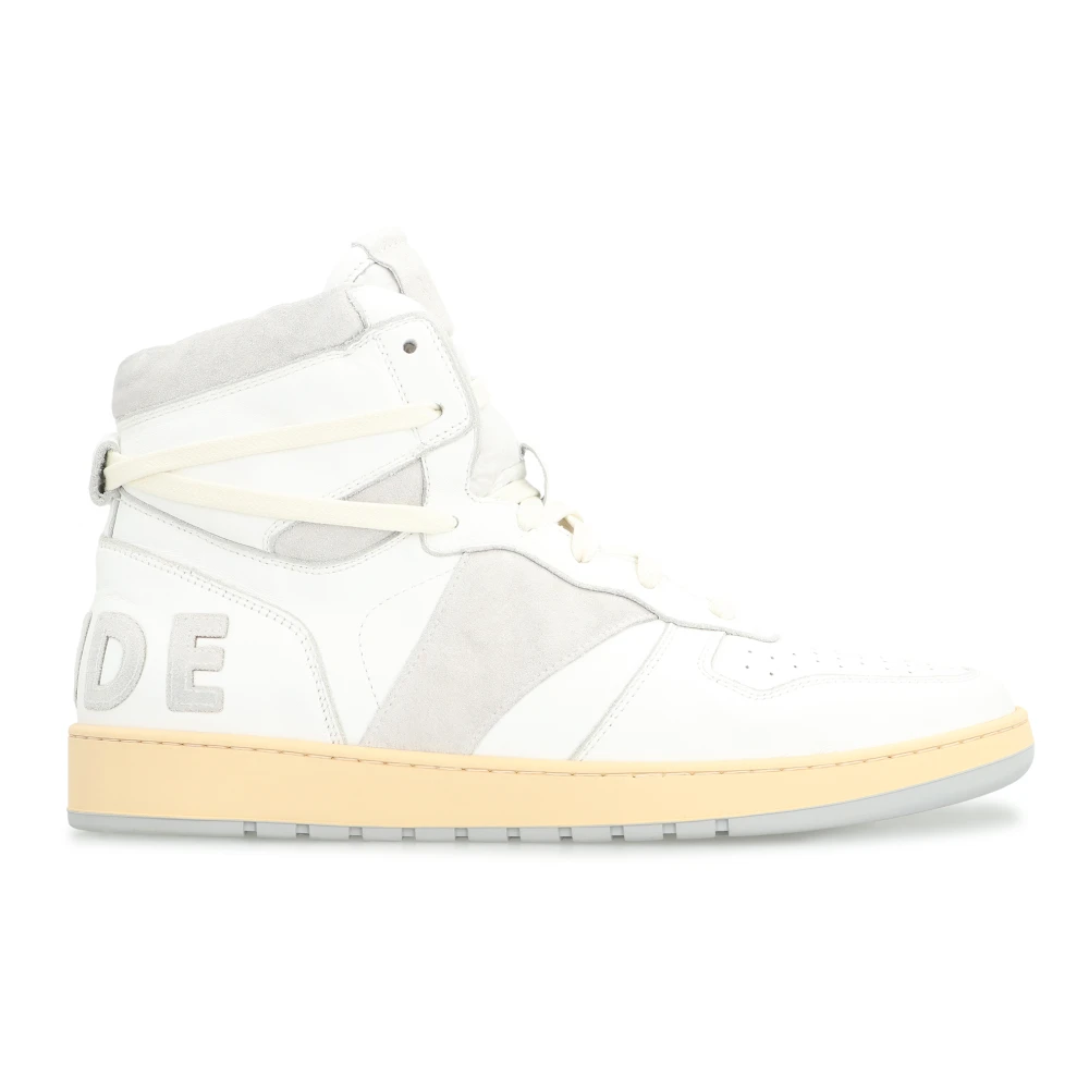 Rhude Vintage Leather High-Top Sneakers Heren Schoenen Wit