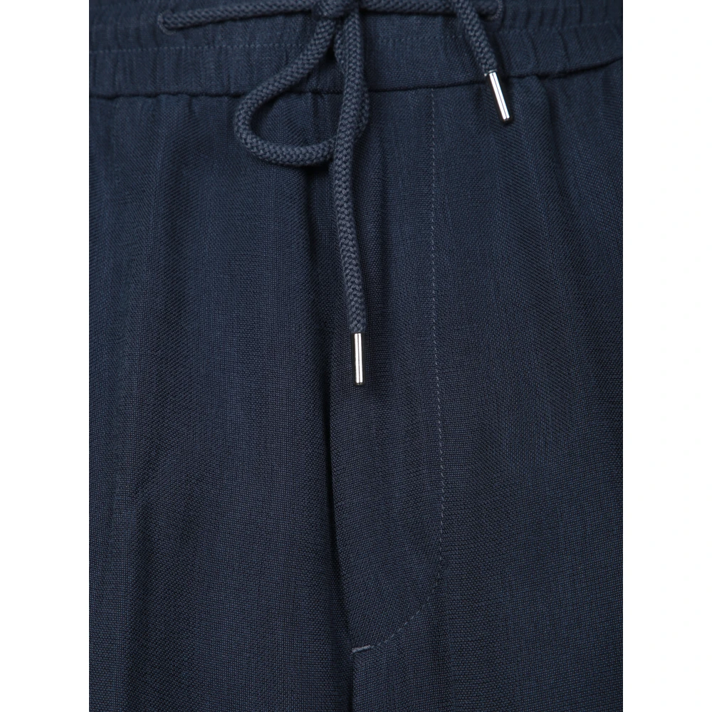 Giorgio Armani Flowing Trekkoord Broek Blue Heren