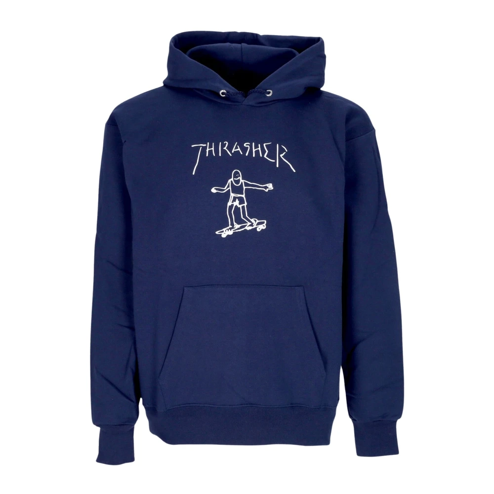 Thrasher Navy Wit Heren Hoodie met Koord Blue Heren