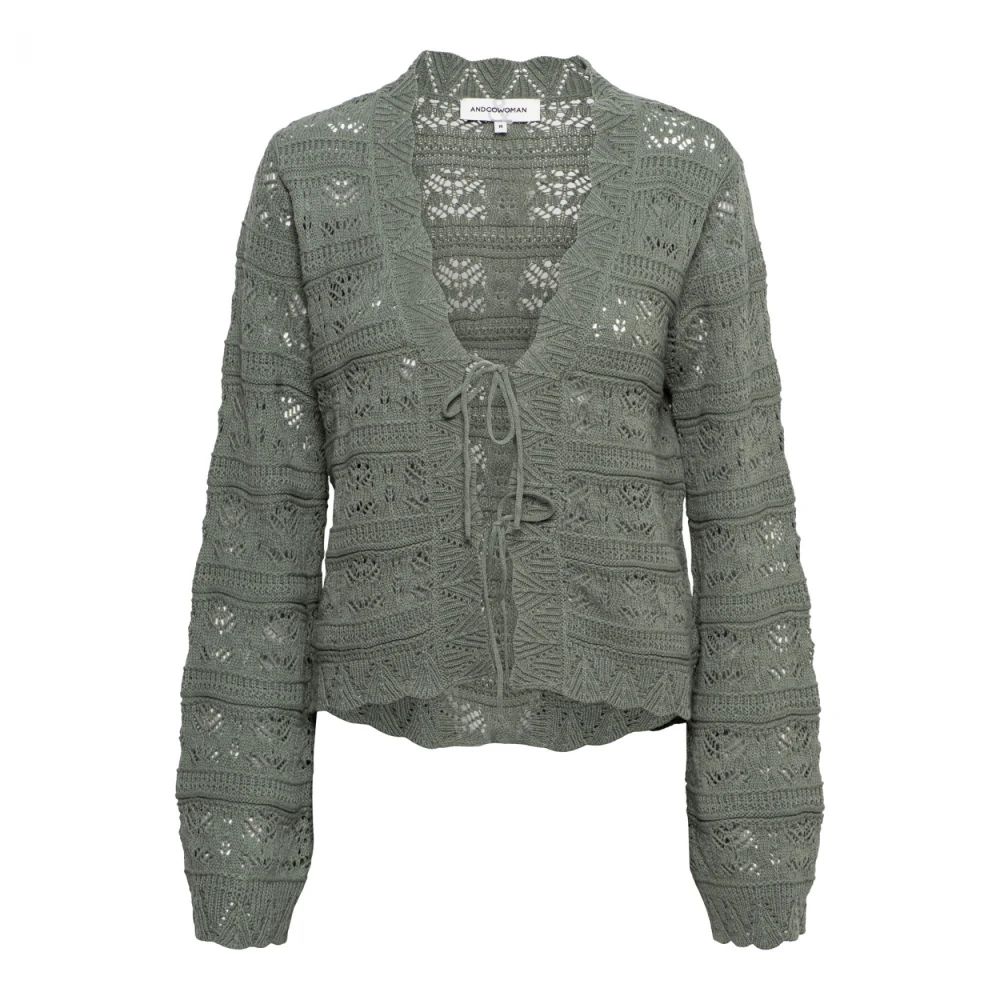 &Co Woman Zachte gebreide cardigan Green Dames