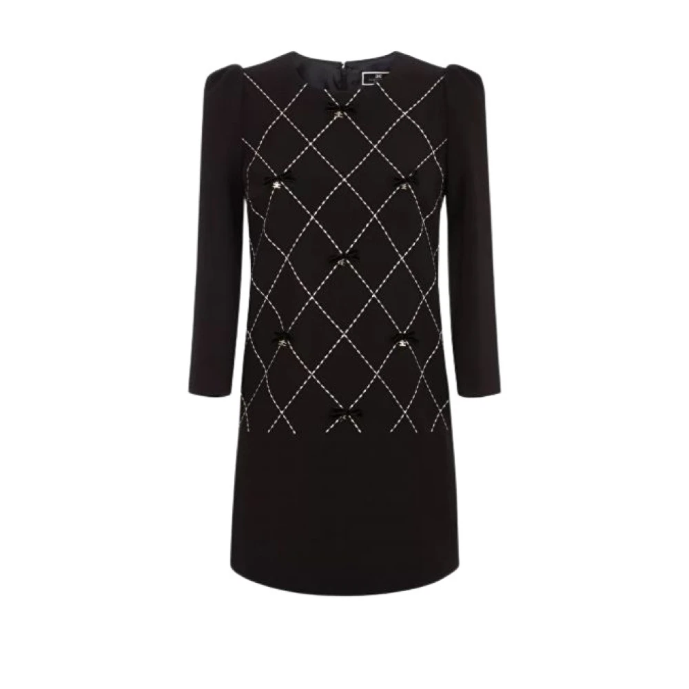 Elisabetta Franchi Zwarte Diamanten Jurk Black Dames