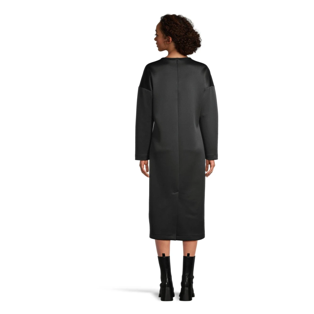 Max Mara Zwarte minimalistische jurk met lange mouwen Black Dames