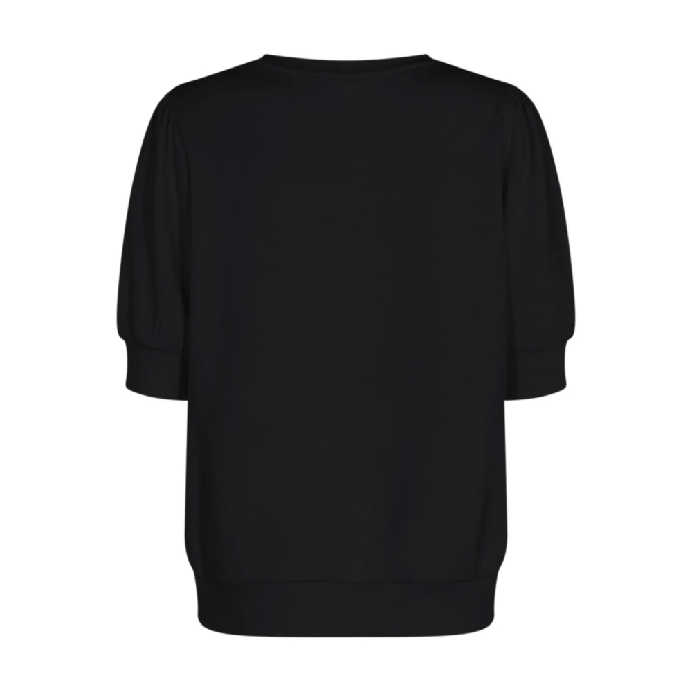 Soyaconcept Zwarte Comfortabele Trui met Korte Mouwen Black Dames