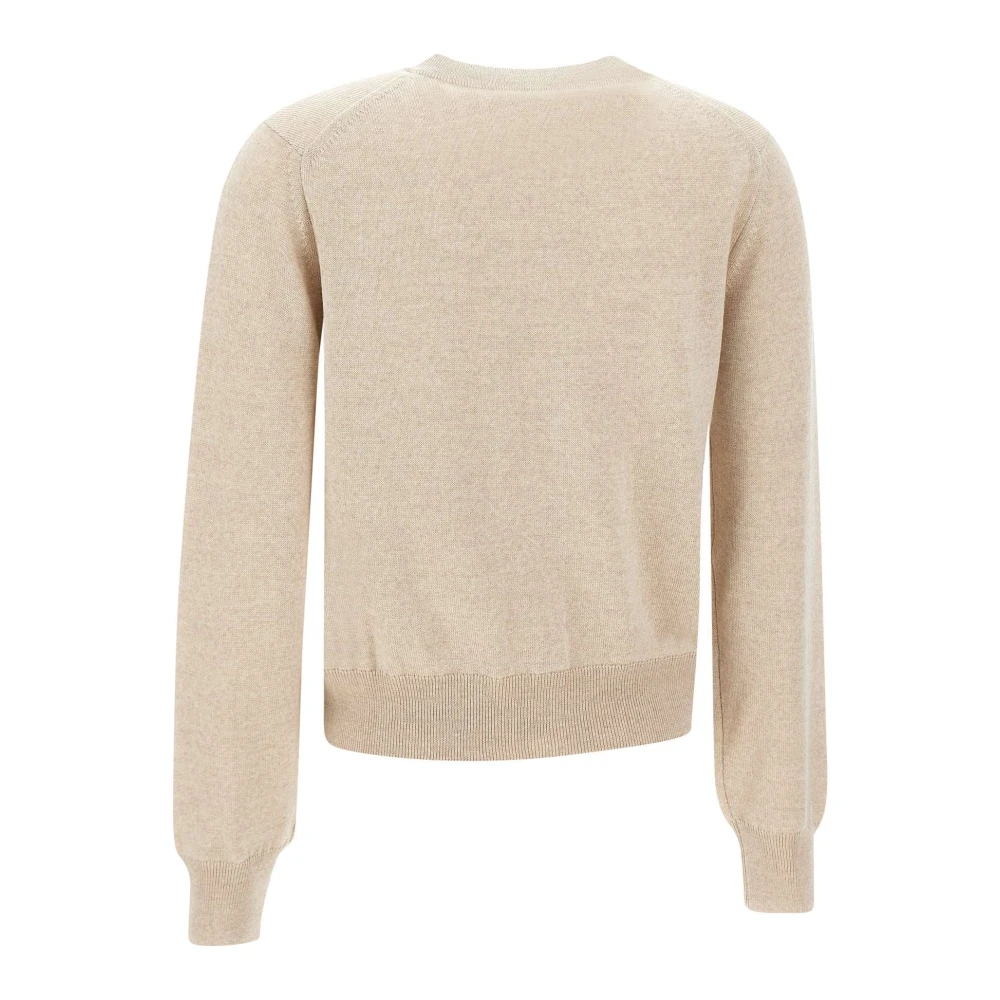 Maison Kitsuné Wollen Cardigan Beige Sweater Beige Dames