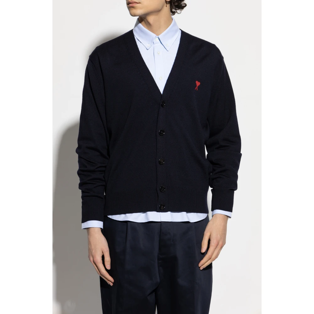 Ami Paris Wol wollen cardigan Blue Heren