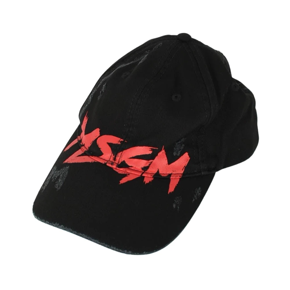 Msgm Logo Print Verstelbare Katoenen Pet Black Unisex