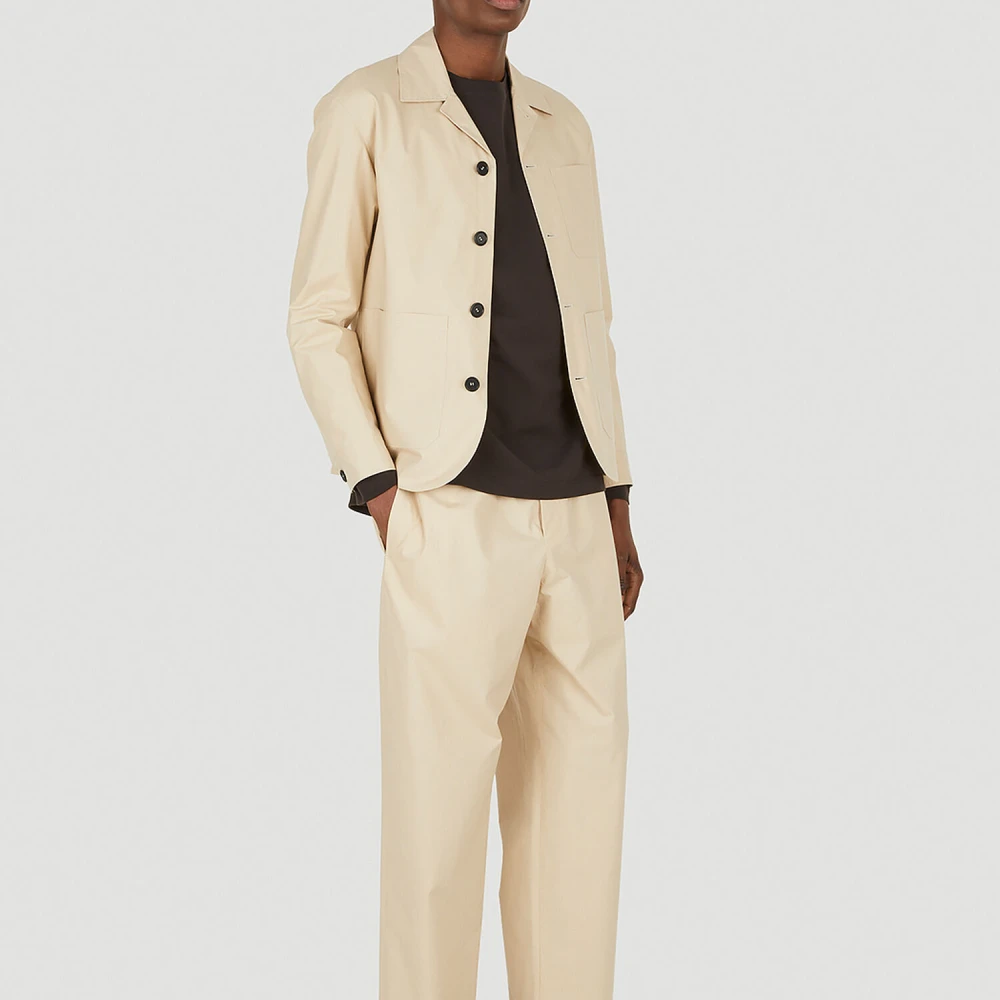 Meta Campania Collective Julian Jas Biologisch Katoen Poplin Weefsel Beige Heren