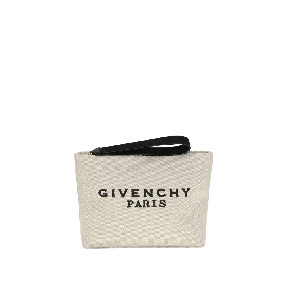 Givenchy Women's Beige Canvas Pochette With Leather Strap - Clutches - One Size - Bags