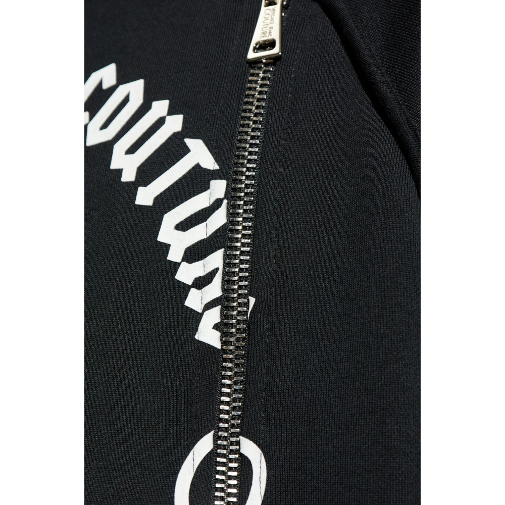 Versace Jeans Couture Sweatshirt met ritssluiting zakken Black Heren