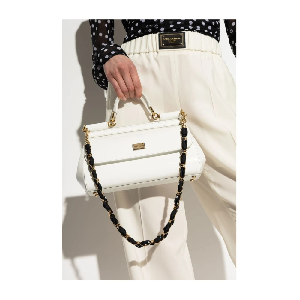 Dolce & Gabbana Gouden gestippelde handtas White Dames