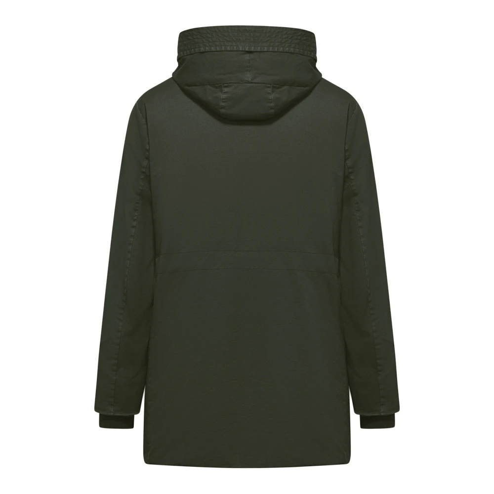 BomBoogie Gewassen Katoenen Parka met Afneembare Eco-Bont Green Heren