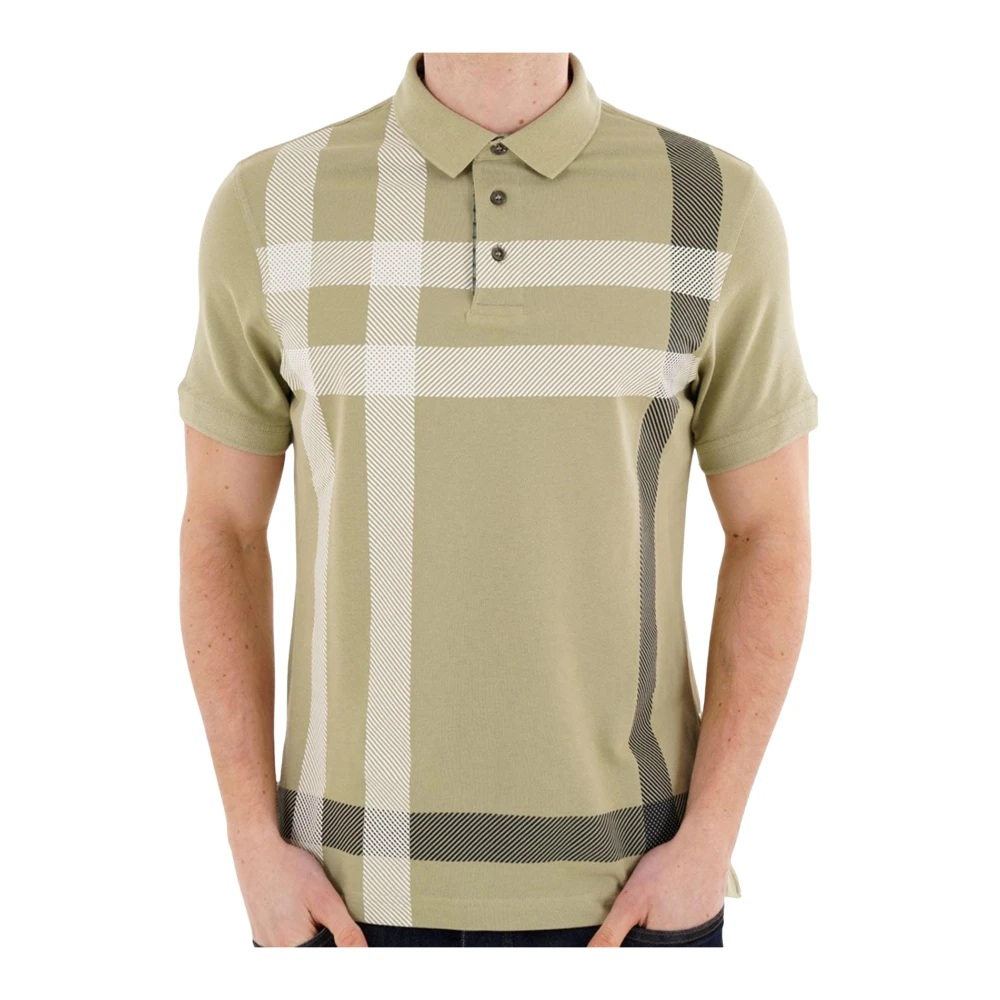 Barbour Men's Green Polo Shirts, 2XL, Blaine Tailored Tartan Polo