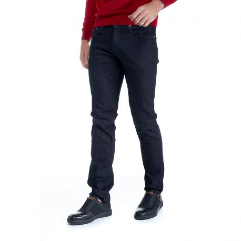 Harmont & Blaine Slim-fit Jeans met Retrodetails Blue Heren