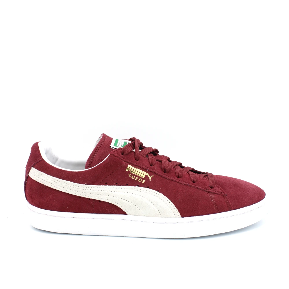 Puma Suede Veters Rubberen Zool Sneakers Dames Schoenen Rood