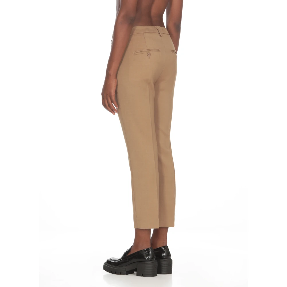 Dondup Bruine wollen broek met zakken Brown Dames