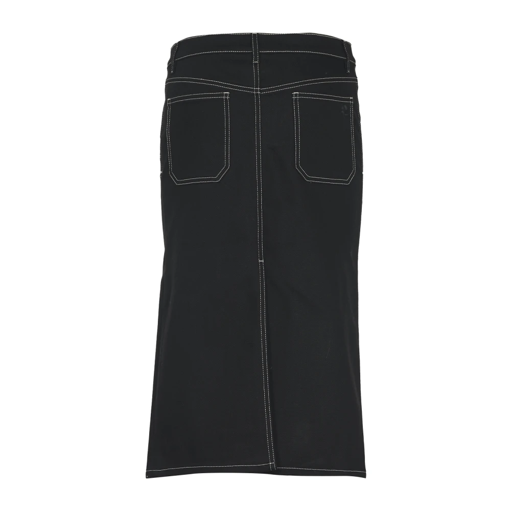Courrèges Zwarte denim rok met zakken Black Dames