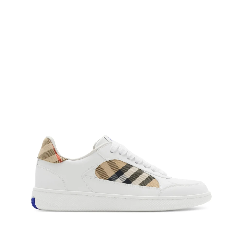 Burberry Women's White Sneakers, 6 Uk, Lace-Up Trainers With Padded Ankle
