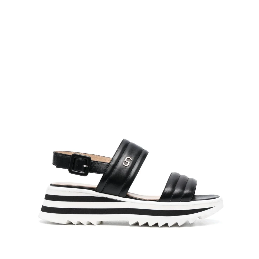 Casadei Black Wedge Sandals - Female - Flat Sandals - 6 Uk - Shoes