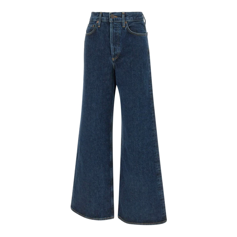 Agolde Dame Jean No Cuff Wide Leg Jeans Blue Dames