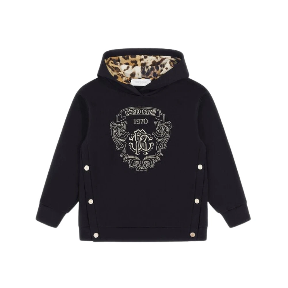 Roberto Cavalli Girls Black Printed Sweatshirt Italy - Kids Sweatshirts - 10 Y - Kids