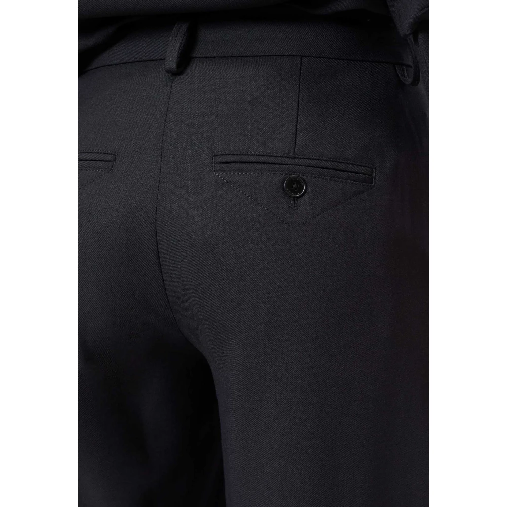 closed Lage taille rechte pijp wollen broek Black Dames
