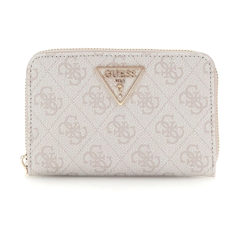 Guess Laurel Small Zip Portemonnee met Dove Logo Pink Dames