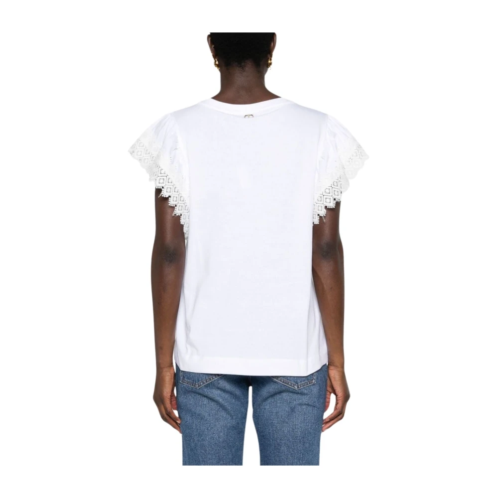 Twinset 3D Bloemen Geborduurde Top White Dames