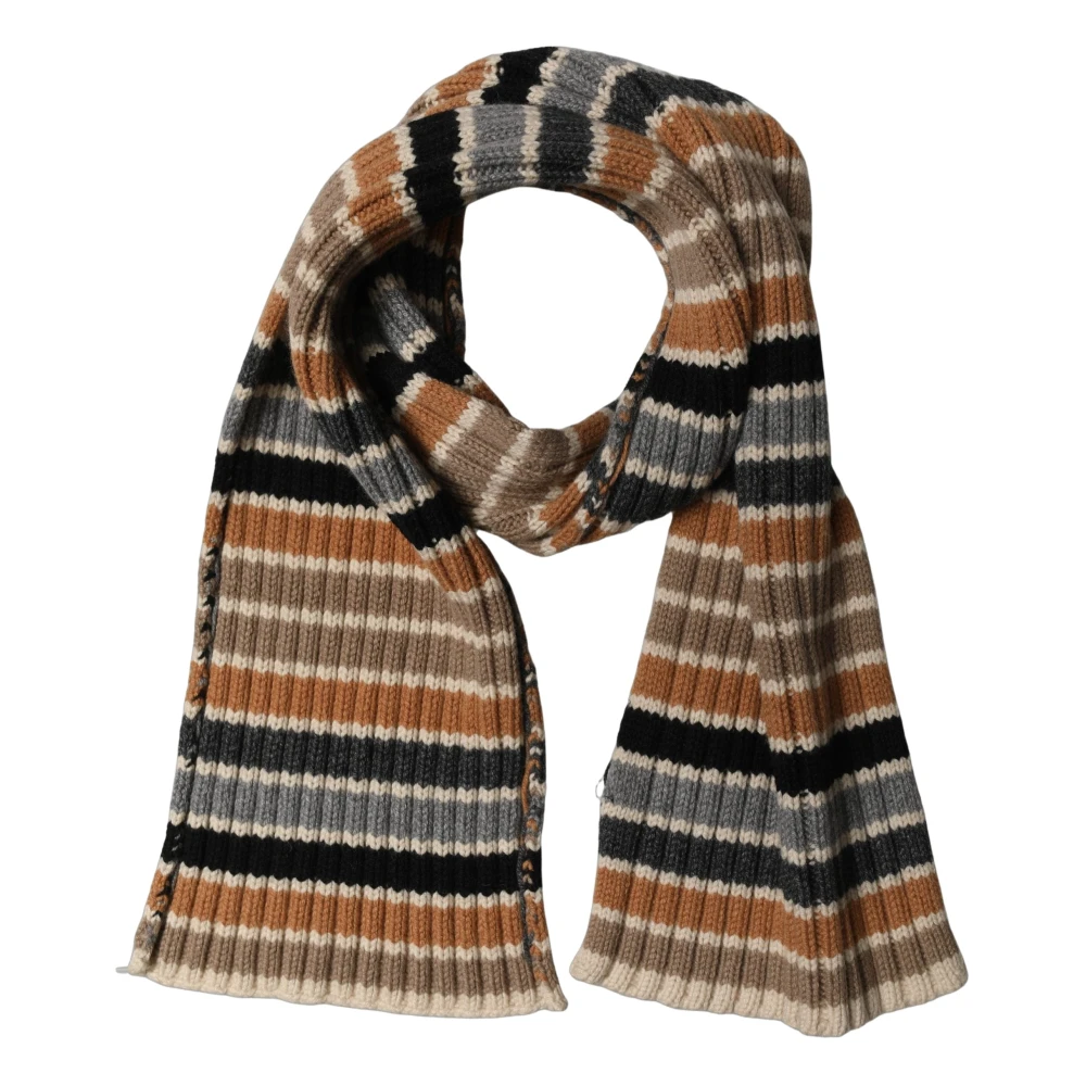 Dolce & Gabbana Multicolor Striped Knitted Viscose Shawl Scarf - Image 2