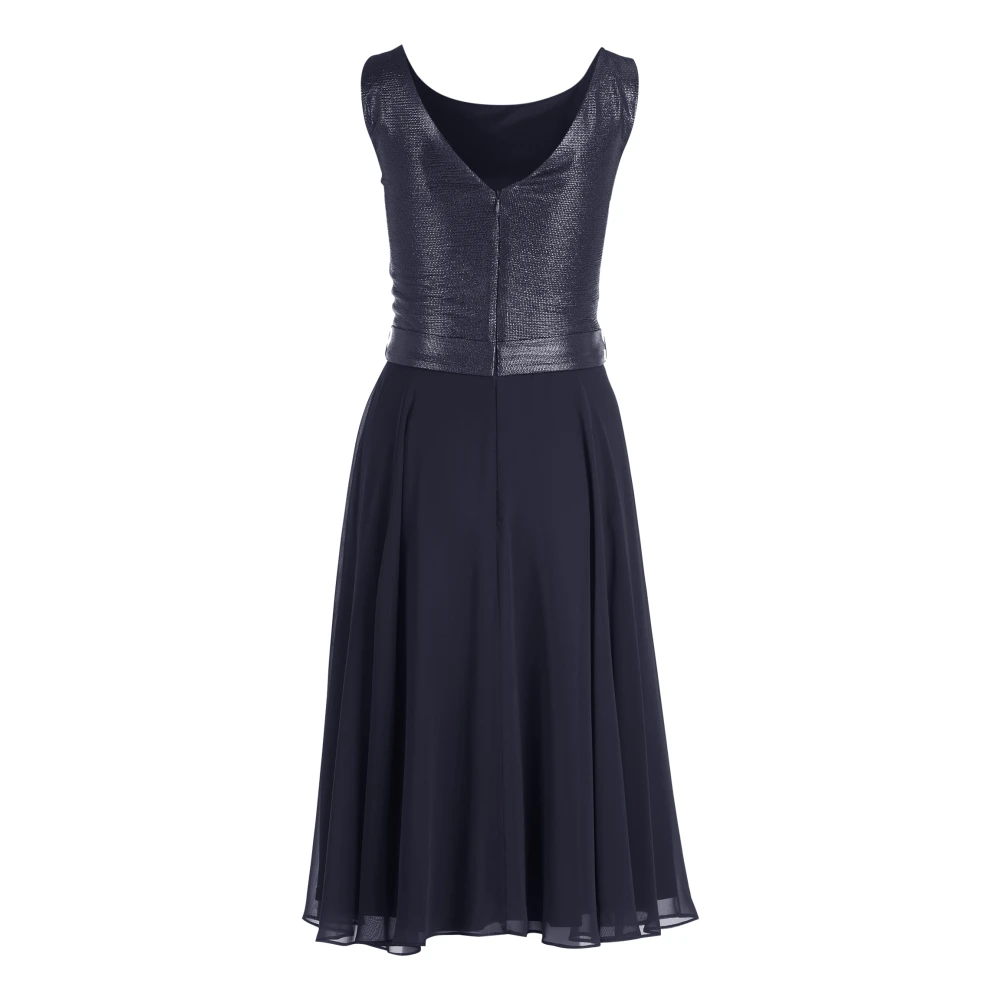 Vera Mont Zwaaiende Cocktailjurk met Riem Blue Dames
