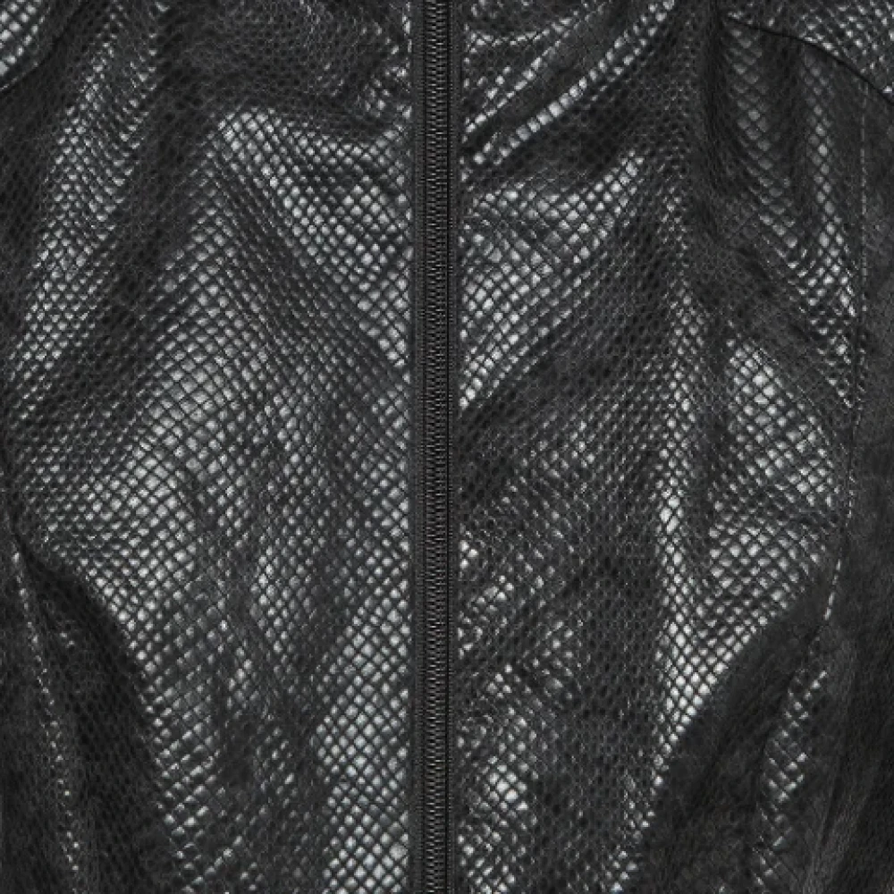 Armani Pre-owned Leather outerwear Black Dames
