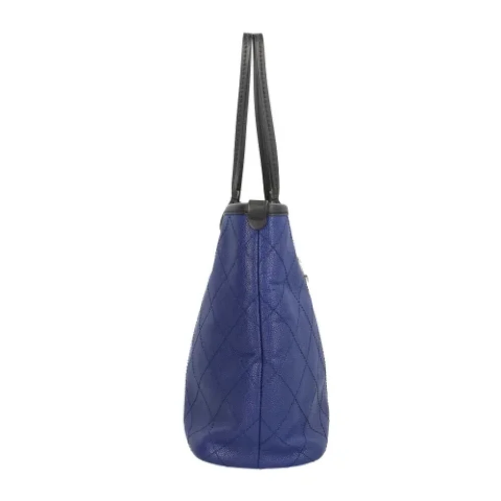 Chanel Vintage Pre-owned Leather totes Blue Dames