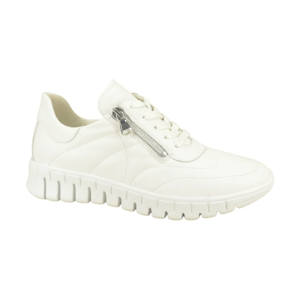 Waldläufer Flexibele witte Runner met Tiret Dames Schoenen