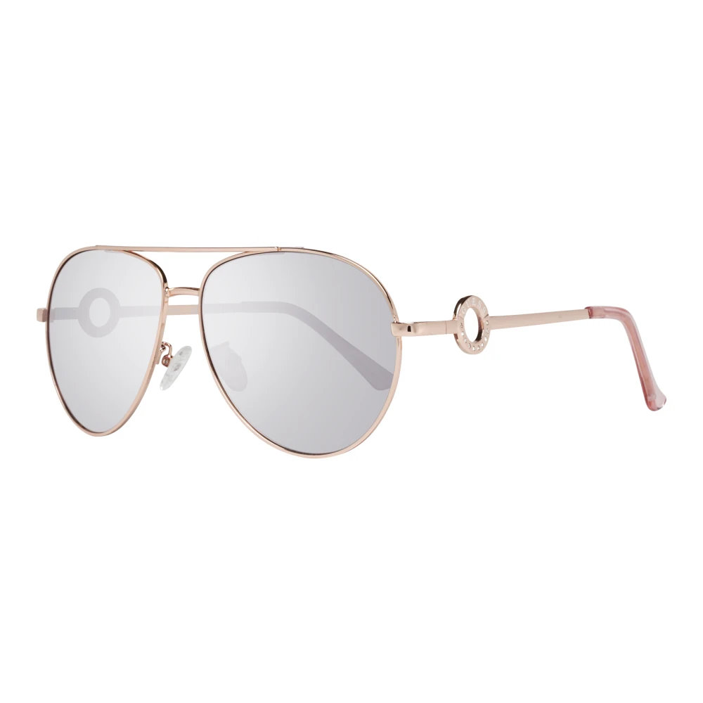 Guess Rose Gold Aviator Zonnebril voor Vrouwen Gray Dames