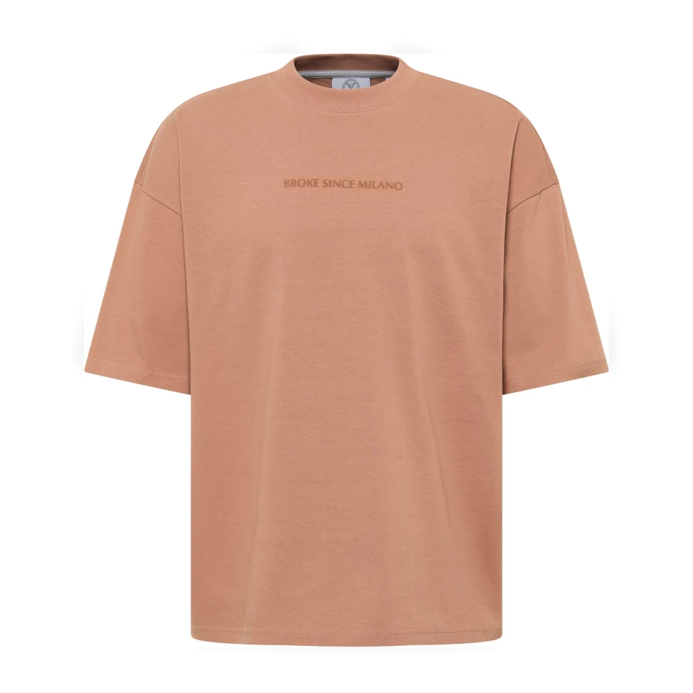 Carlo Colucci Men's Brown Oversized T-Shirt