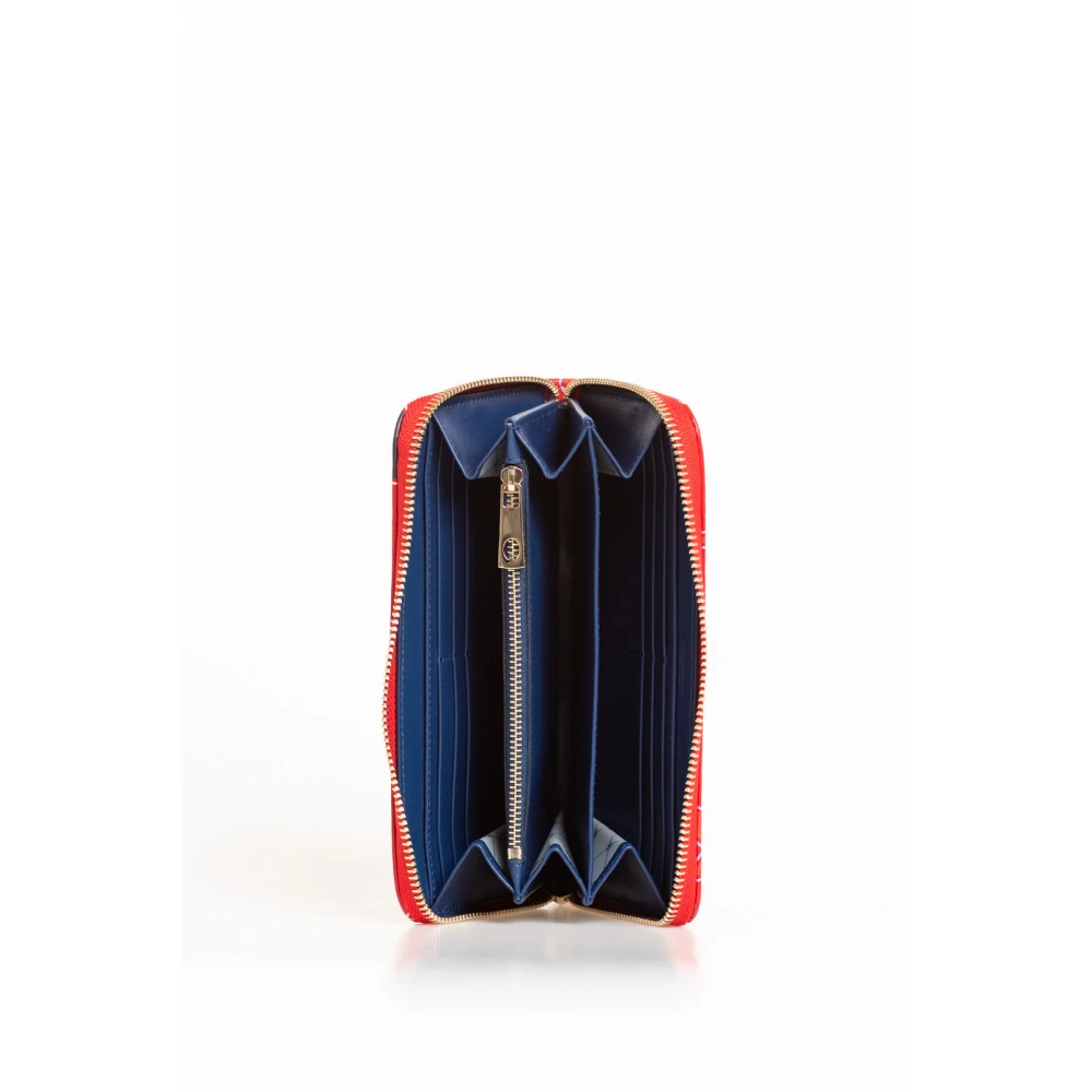Trussardi Vliegtuigthema Ritsportemonnee Red Dames