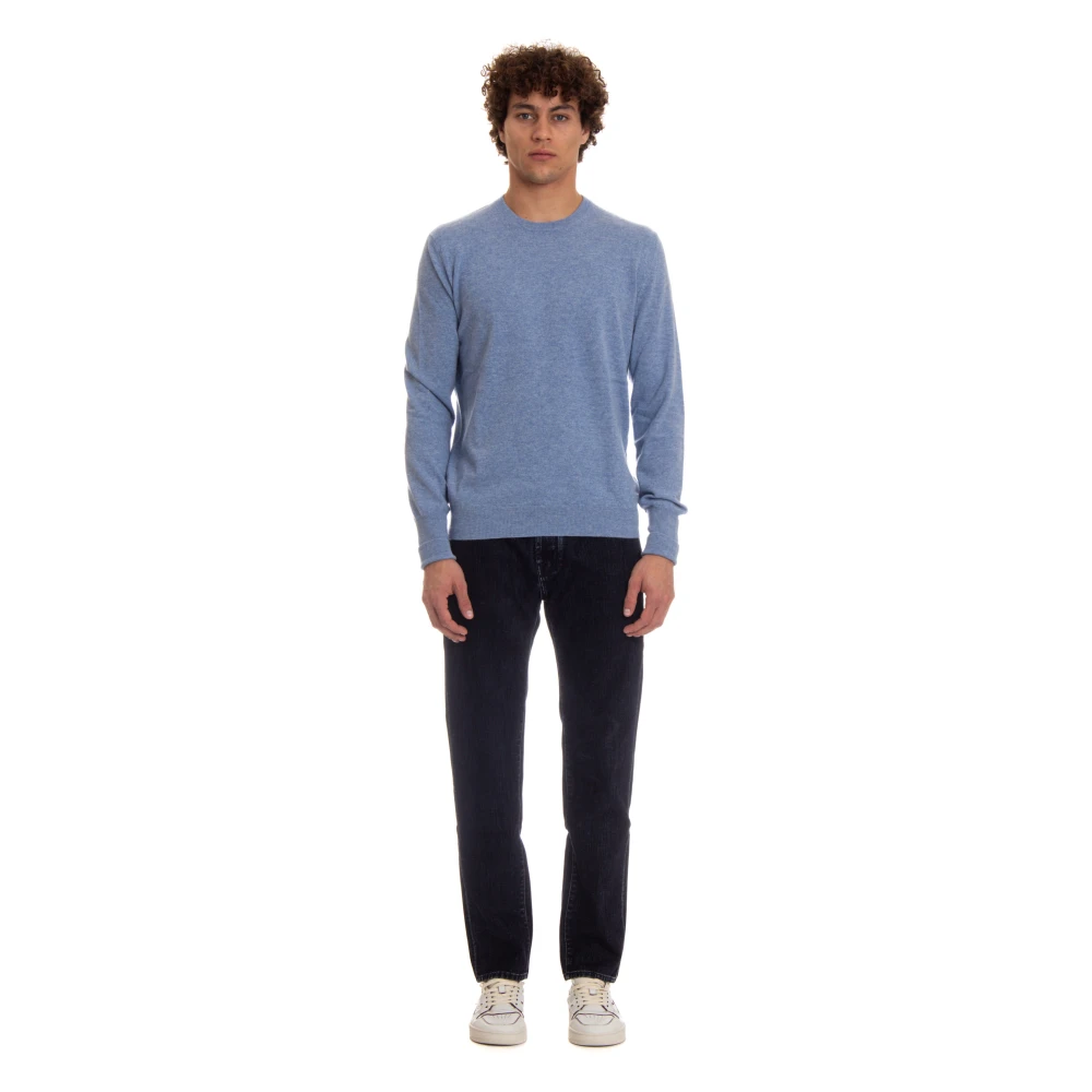 Ballantyne Heldere Blauwe Kasjmier Trui Winter Stijl Blue Heren