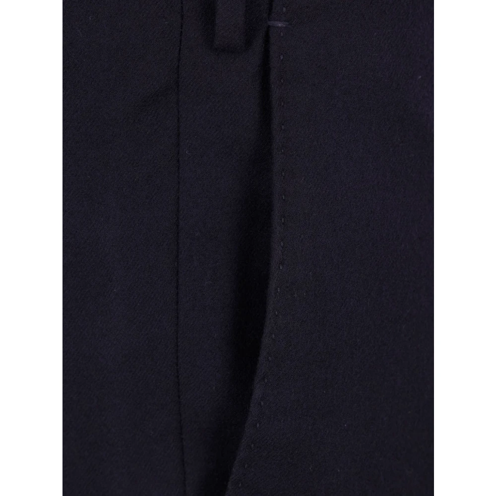 Incotex Blauwe Wollen Broek Rechte Pijp Blue Heren