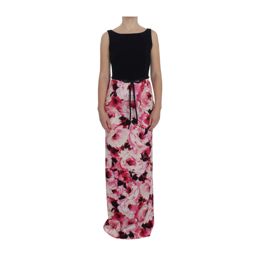 Dolce & Gabbana Women's Multicolor Pink Floral Print Long Maxi Sheath Dress - Gowns - M - Dresses
