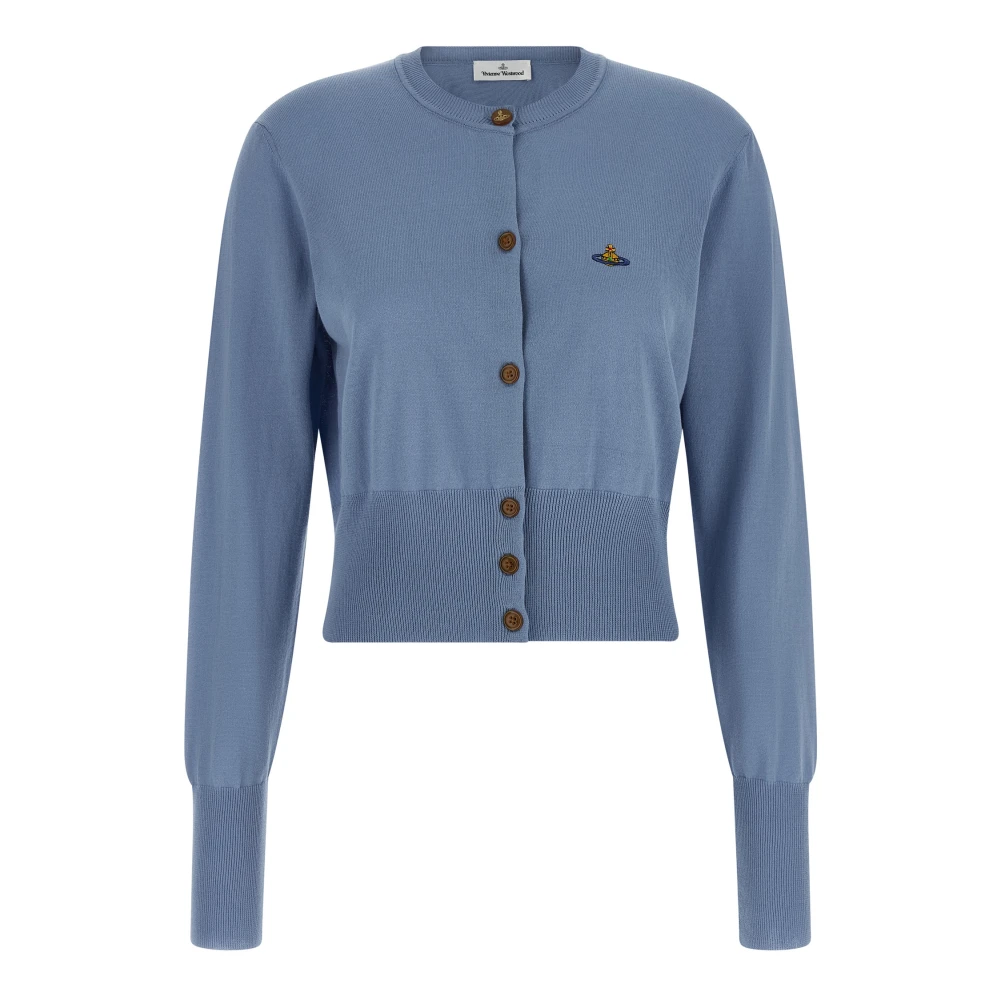 Vivienne Westwood Women's Blue Cardigans, L, Bea Cropped Cotton Cardigan