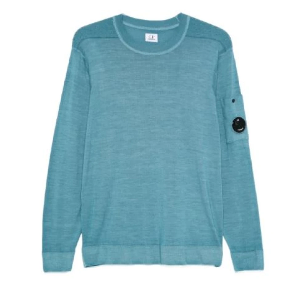 C.p. Company Men's Blue Merino Wool Crewneck Jumper