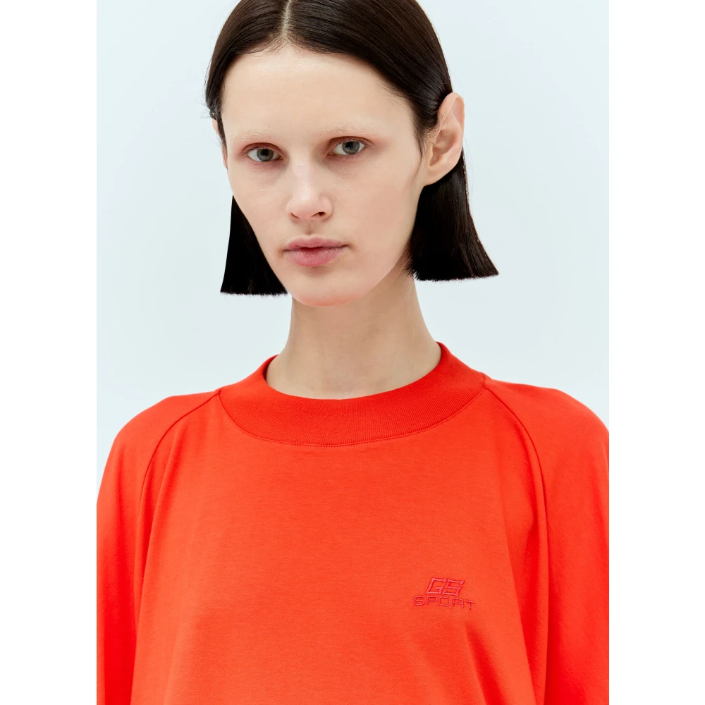 Jean Paul Gaultier Logo Borduurwerk Oversized T-shirt Red Dames