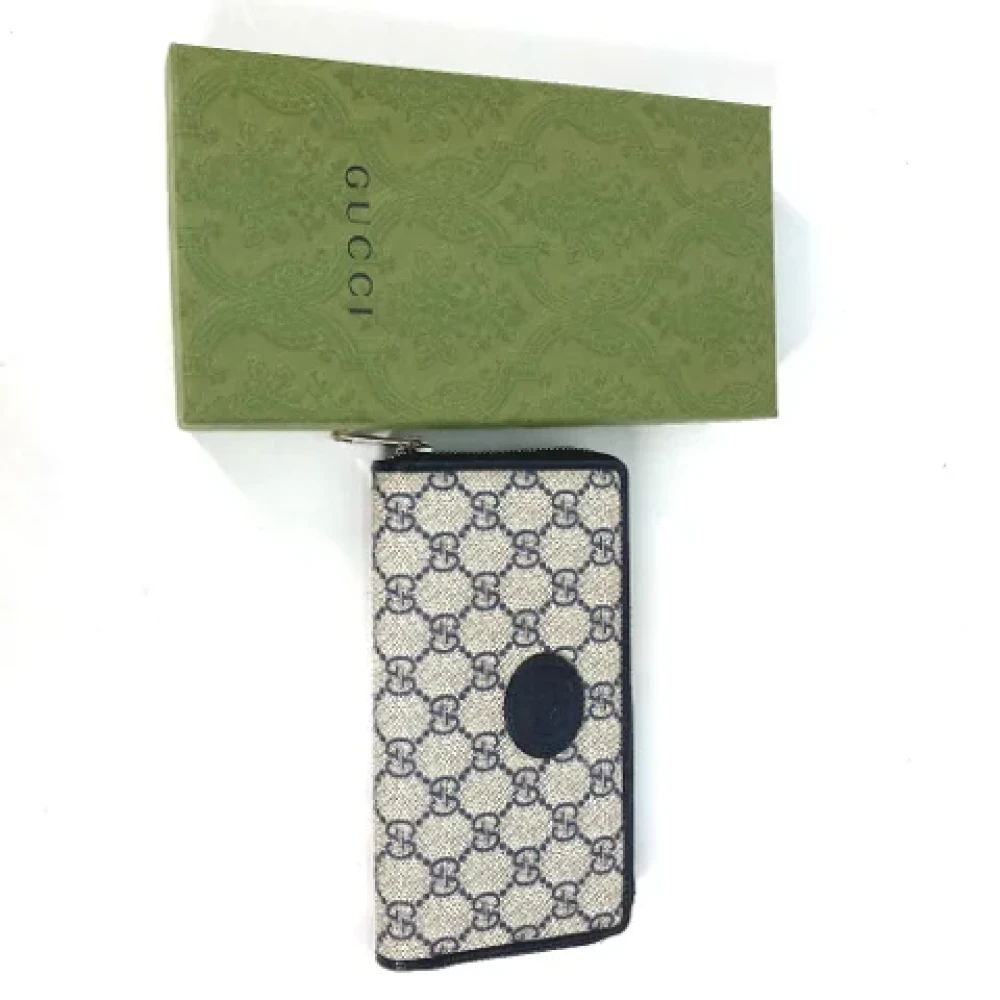 Gucci Vintage Pre-owned Canvas wallets Blue Dames