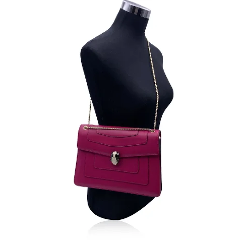 Bvlgari Vintage Pre-owned Leather shoulder-bags Pink Dames