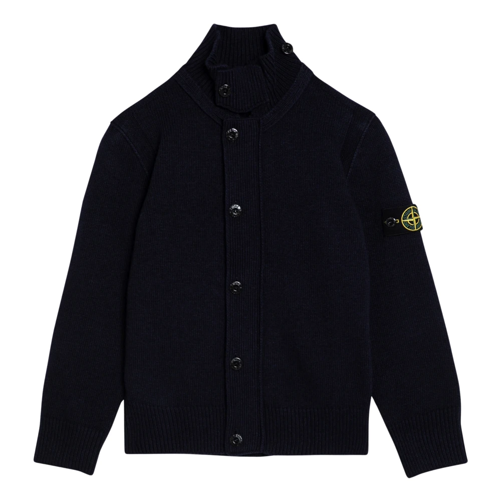 Stone Island Kort Cardigan Tröja Blue, Unisex