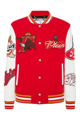 Varsity Bomber med Läderärmar Eagle