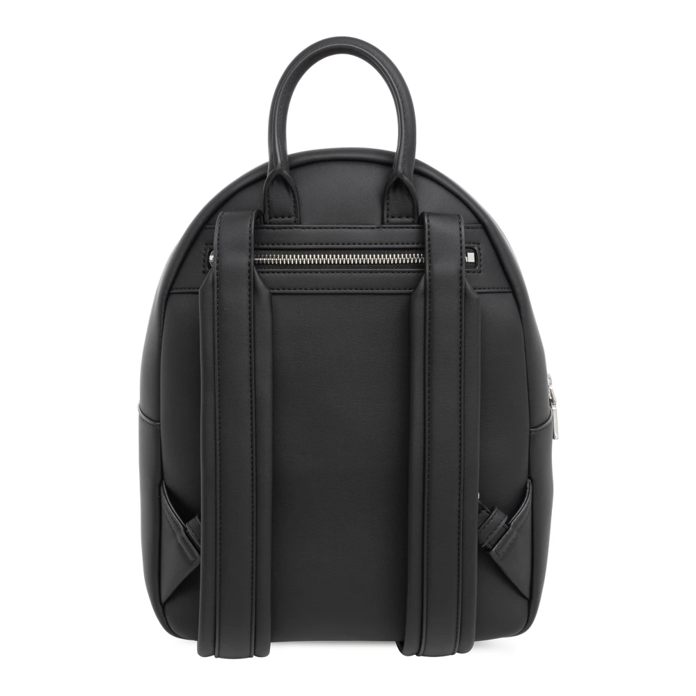 Love Moschino Stijlvolle lettering rugzak met ritssluiting Black Dames